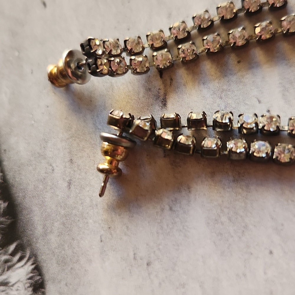 rhinestone drop earrings - Picture 3 of 7